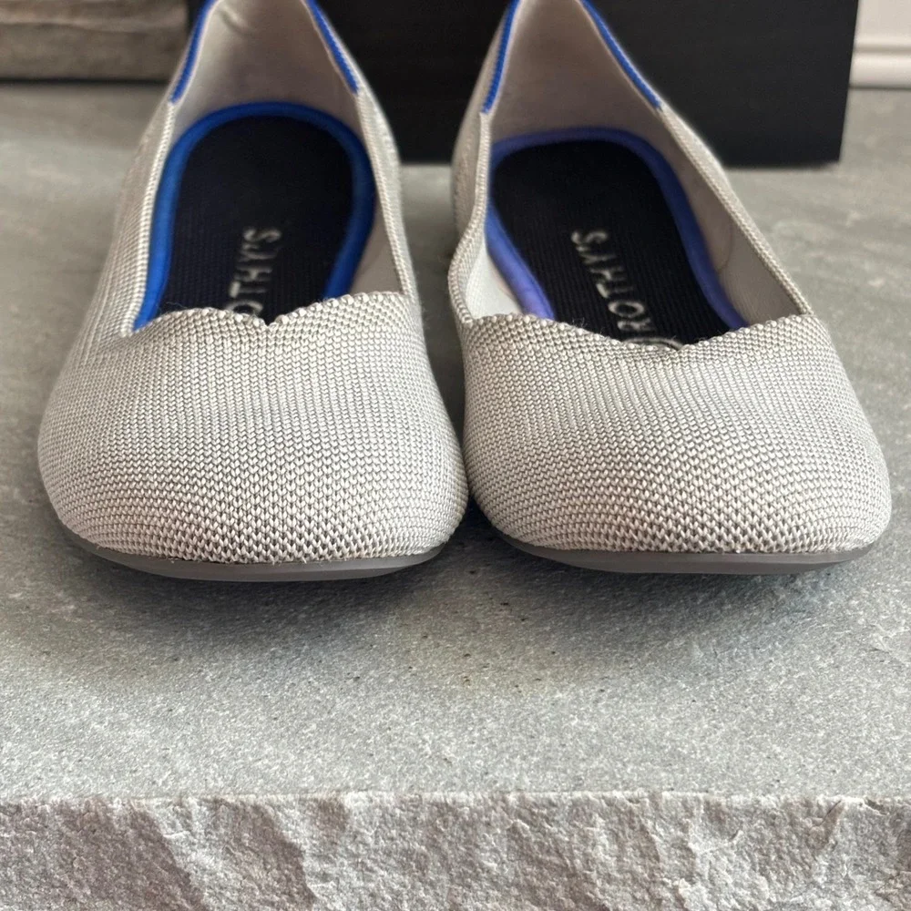 Rothy's The Flat Round Toe Slip-On Ballet Flats Flax Birdseye Womens 9.5